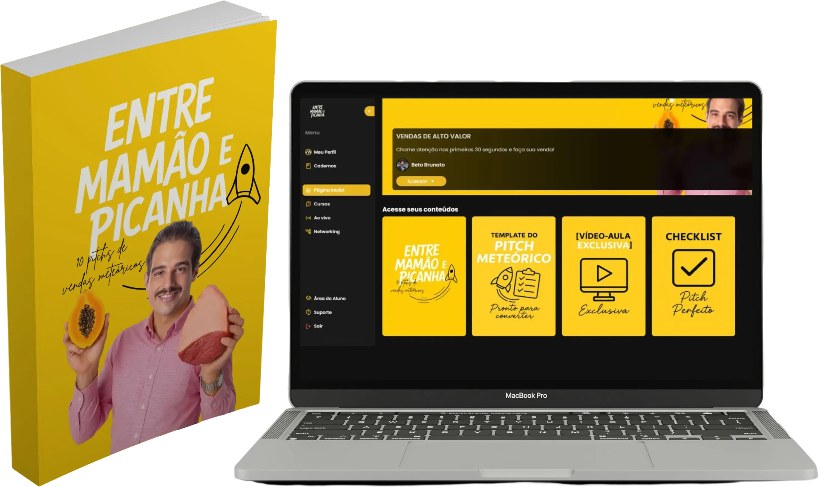 Mockup do PlayBook Entre Mamão e Picanha